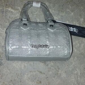 Von Dutch Metallic Silver Mini Bag